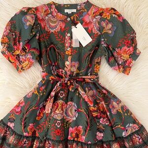 A LOVES A "Bubble Sleeve Dress in Olive” NWT